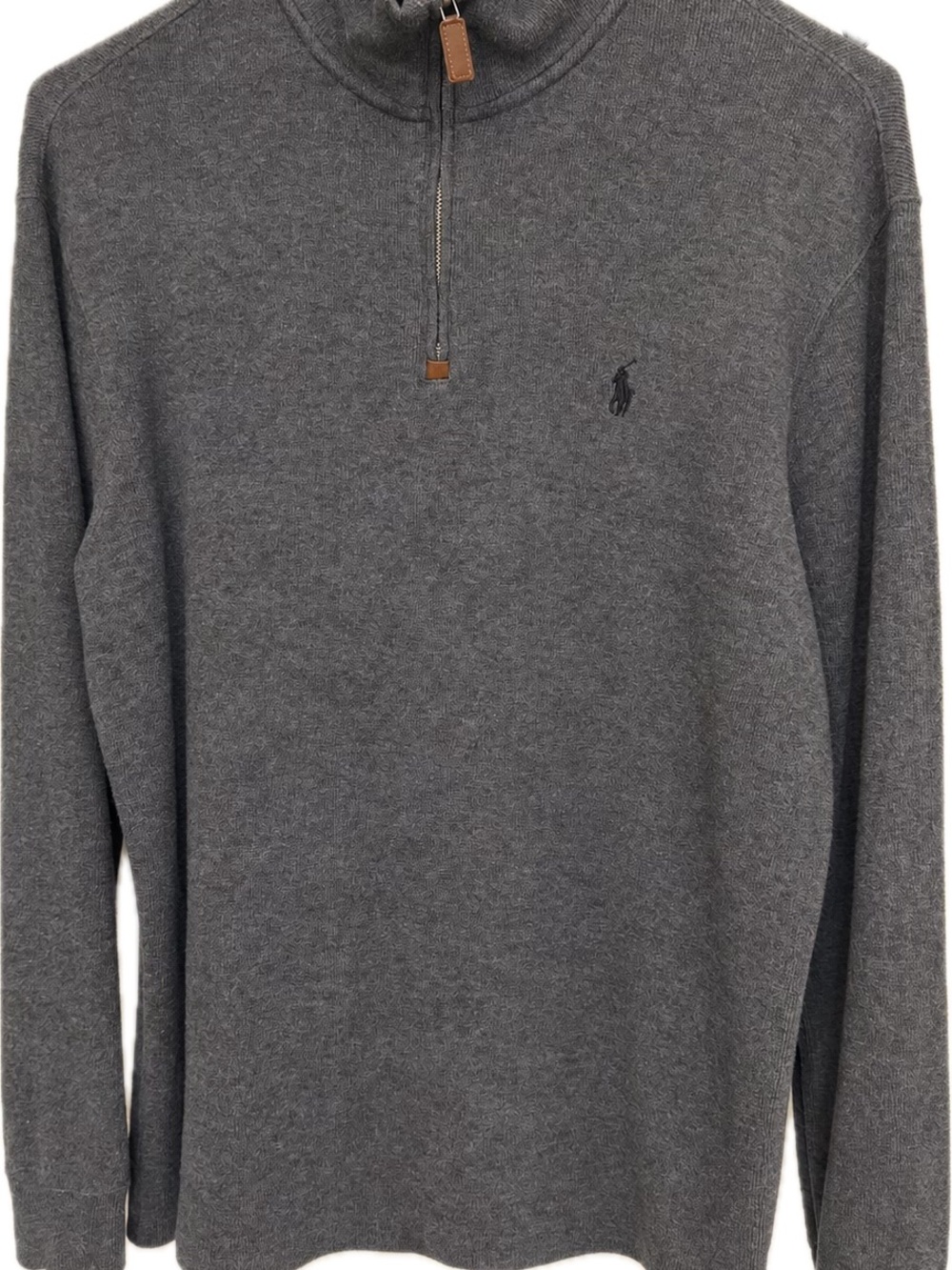 Ralph Lauren Men's Dark Gray Quarter-Zip Sweater L